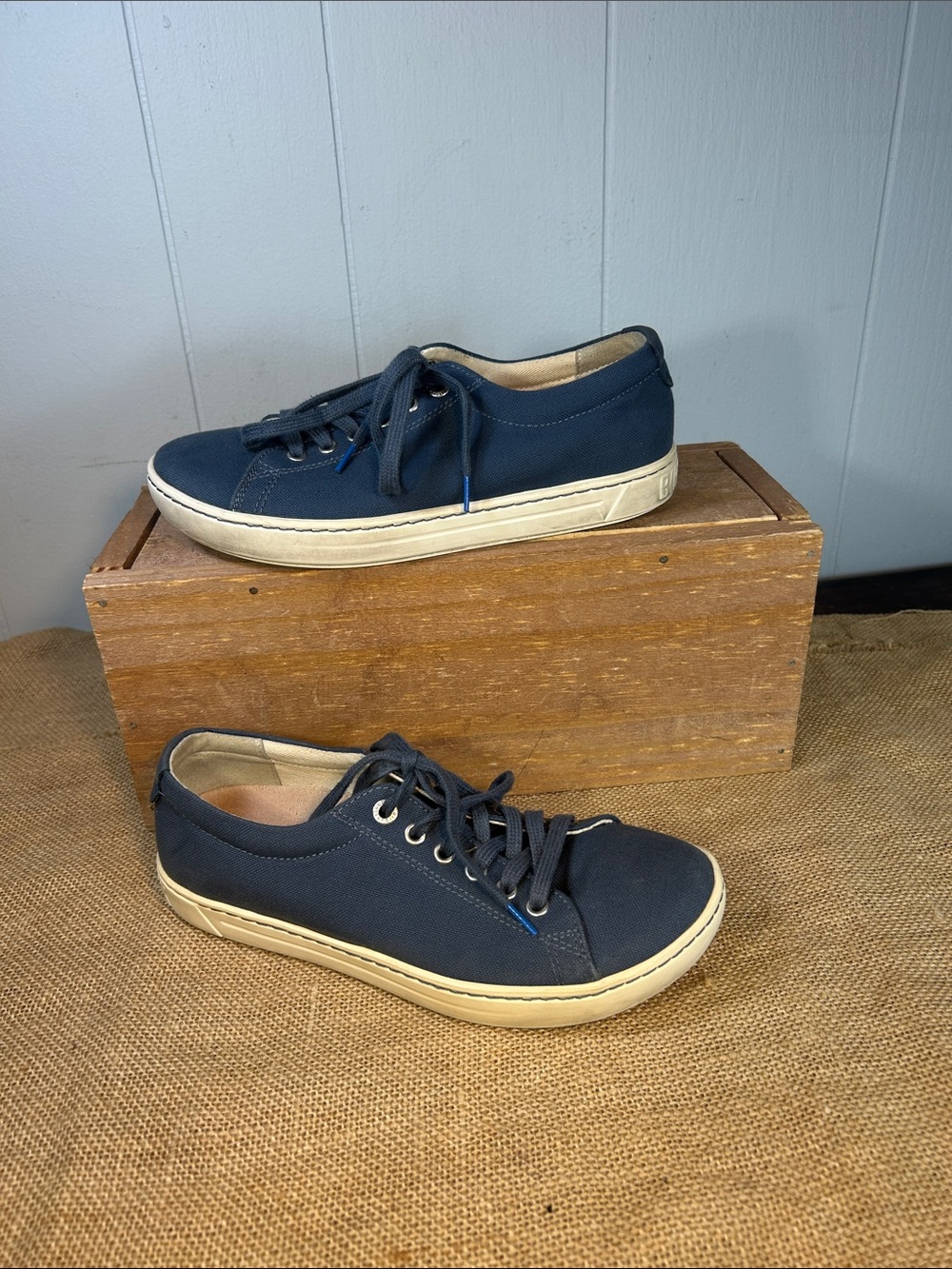 Birkenstock Navy Canvas Low-Top Sneakers